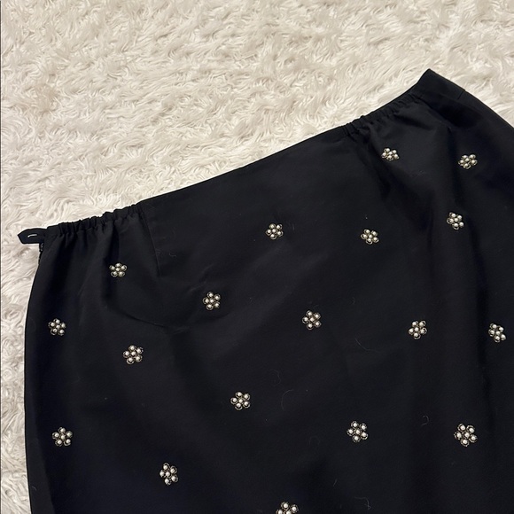NWT Talbots faux pearl embellished black knee length skirt 20W - Picture 10 of 12